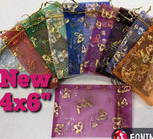 24 ct. 4x6 " Multi Color Organza Drawstr… - Picture 2 of 4